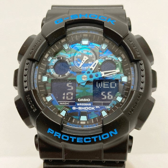 CASIO カシオ G-SHOCK ジーショック GA-100CB-1AJF クオーツ 腕時計 ブラック×ブルー 箱付き 瑞穂店