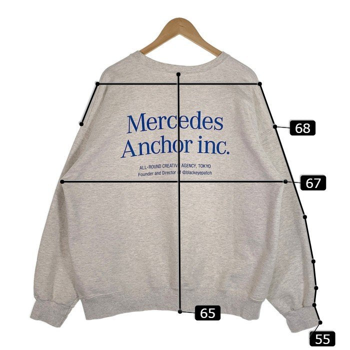 Mercedes Anchor inc. メルセデスアンカーインク プリント スウェットクルーネックトレーナー オートミール Size XL 福生店