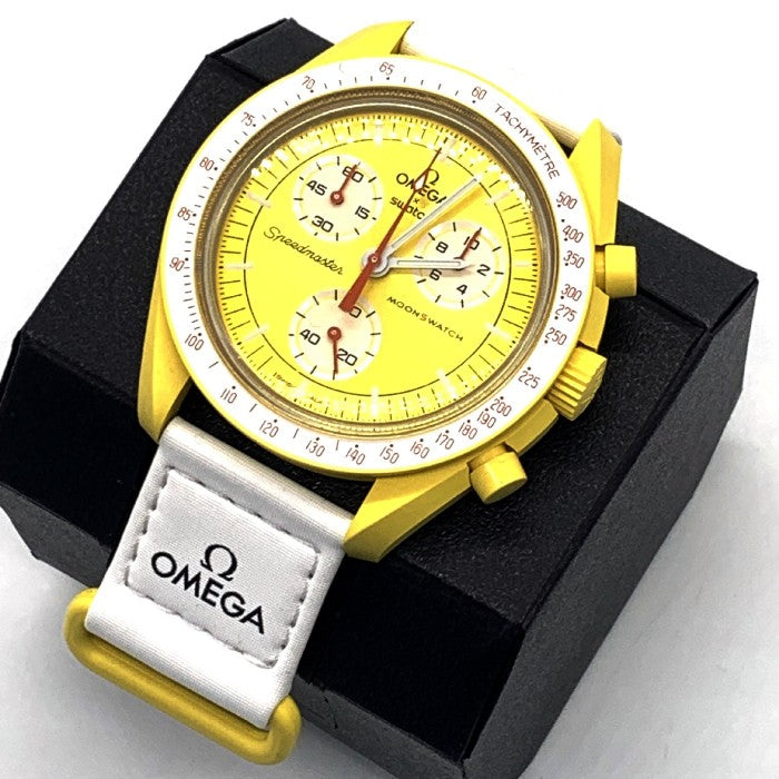 OMEGA オメガ swatch スウォッチ MOONSWATCH MISSON TO THE SUN ミッショントゥザサン Speedmaster スピードマスター クロノグラフ クォーツ腕時計 イエロー 福生店