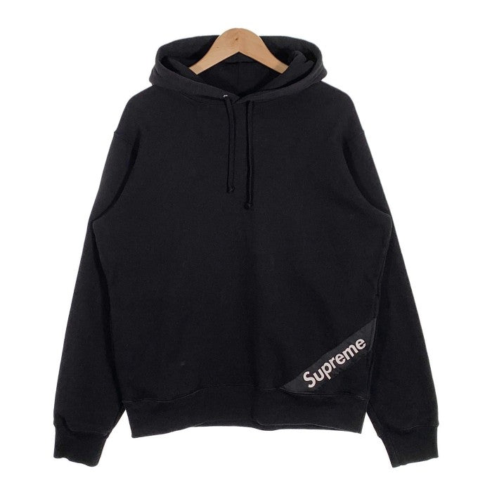 SUPREME シュプリーム 18SS Corner Label Hooded Sweatshirt コーナーラベル スウェットパーカー ブラック Size M 福生店