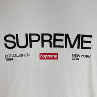 SUPREME シュプリーム 21AW Est.1994 Tee ロゴ プリント 半袖 Tシャツ ホワイト sizeL 瑞穂店