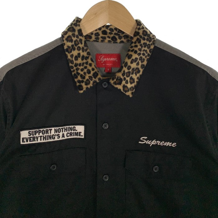 SUPREME シュプリーム 16AW Leopard Collar Work Shirt レオパードカラー ワークシャツ ブラック Size S 福生店