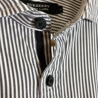 BURBERRY BLACK LABEL バーバリー ブラックレーベル ストライプシャツ グレー×ホワイト size2 瑞穂店