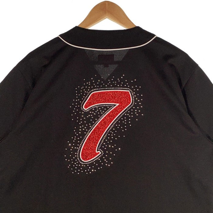 SUPREME シュプリーム 20AW Rhinestone Baseball Jersey ラインストーン ベースボールシャツ ブラック Size  M 福生店