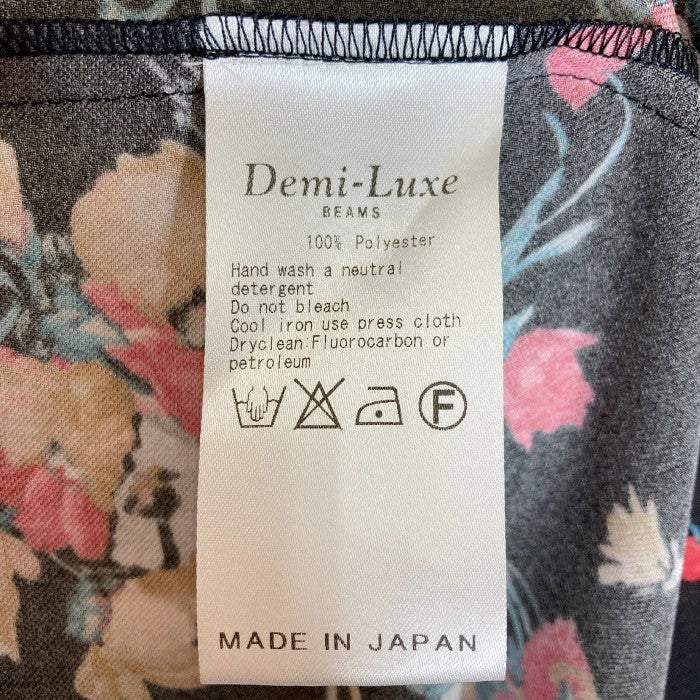 Demi-Luxe BEAMS デミルクスビームス フラワー柄ロングワンピース ブラック size- 瑞穂店