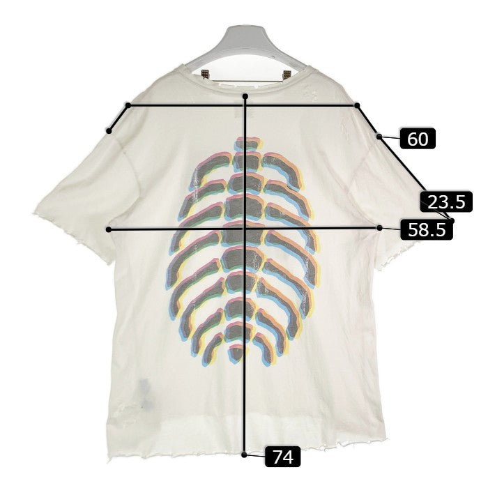 ALCHEMIST アルケミスト ダメージ加工 バックボーン プリントTシャツ 20AW AL-A20-0000-002 ホワイト sizeXL 瑞穂店
