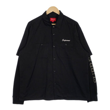 SUPREME シュプリーム 21AW Thermal Work Shirt サーマルスリーブ ワークシャツ ブラック Size L 福生店