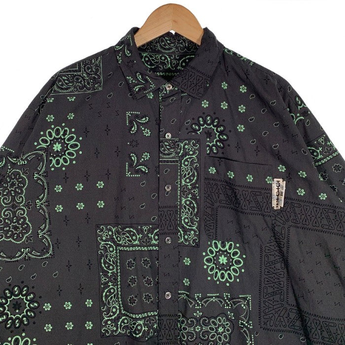 SSZ エスエスズィー 23SS PAISLEY SHIRT ペイズリーシャツ ブラック オーバーサイズ Size M 福生店