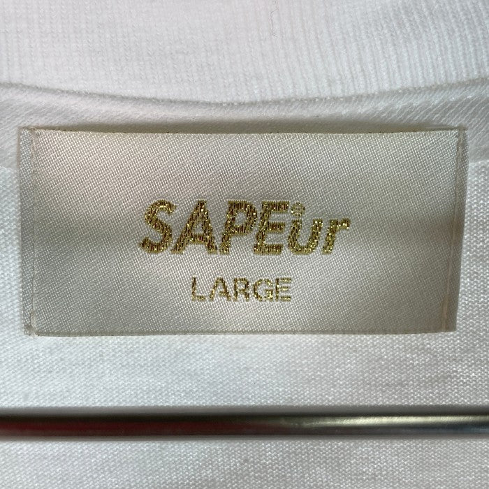 SAPEur サプール SAPEUR CARGO SERVICE プリント 半袖 Tシャツ ホワイト sizeL 瑞穂店