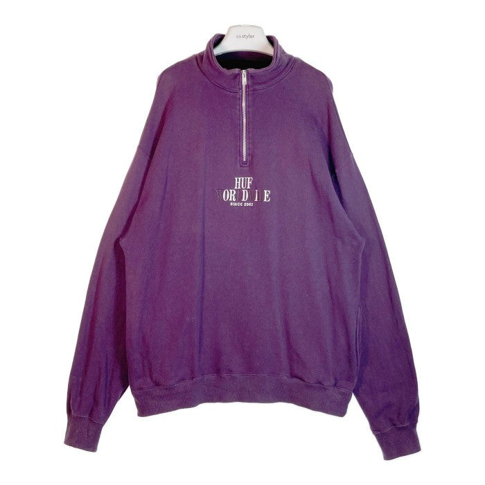 HUF ハフ HUF OR DIE ZIP CREW ハーフジップスウェット パープル sizeL 瑞穂店
