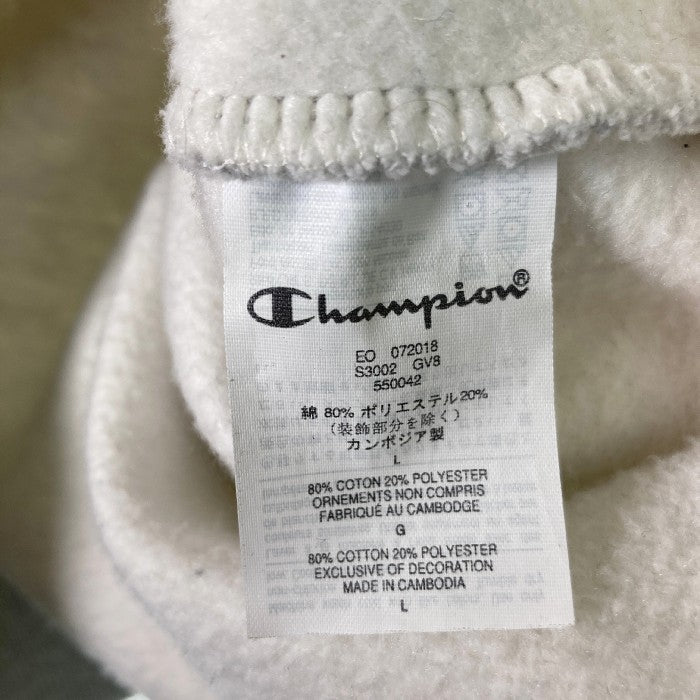 SUPREME × CHMPION  シュプリーム × チャンピオン 18AW Label Hooded Sweatshirt ラベルスウェットパーカー グレー sizeL 瑞穂店