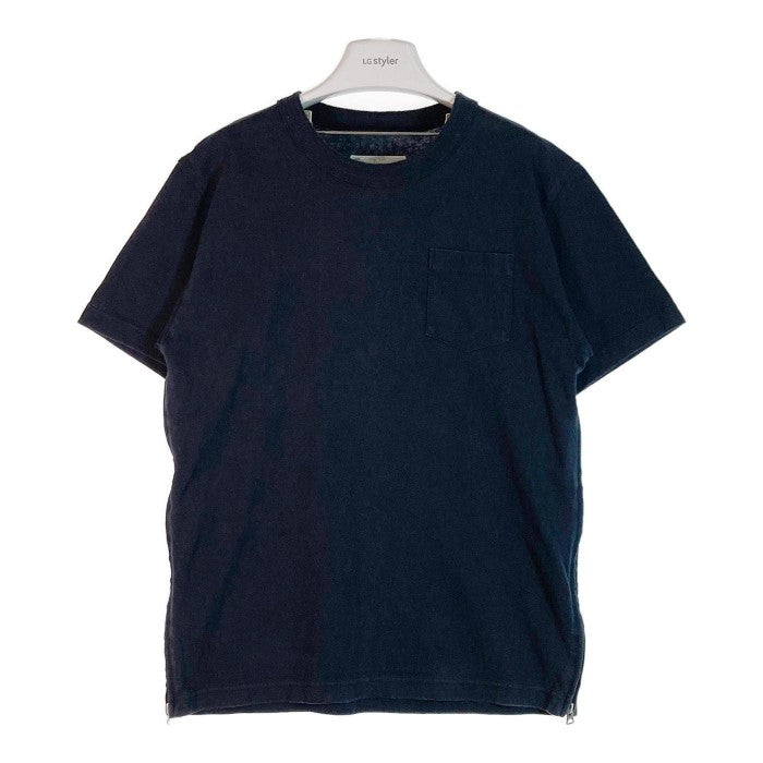 SACAI サカイ SCM-037 21AW SIDE ZIP COTTON T SHIRT サイドジップ Tシャツ ネイビー size2 瑞穂店