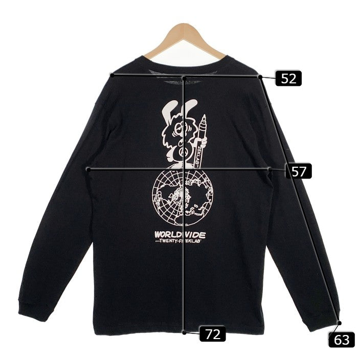 VERDY ベルディ 25KLAB プリント ロングスリーブTシャツ ブラック Size XL 福生店