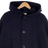 MHL. エムエイチエル マーガレットハウエル 17AW Hooded Melton Coat フードメルトンコート ネイビー Size M 福生店