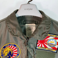 US古着 CREATIVE APPAREL ASSOC 1991年製 ワッペンカスタム CWU-36 フライトジャケット カーキ sizeL 瑞穂店