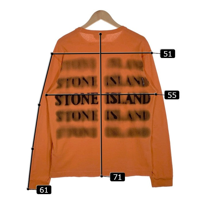 STONE ISLAND ストーンアイランド L/S TEE プリント ロングスリーブTシャツ オレンジ Size L 福生店