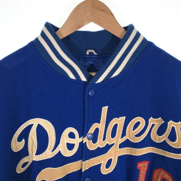 MLB LA Dodgers ドジャース 野茂英雄 ウールスタジャン 袖レザー ブルー Size XL相当 福生店