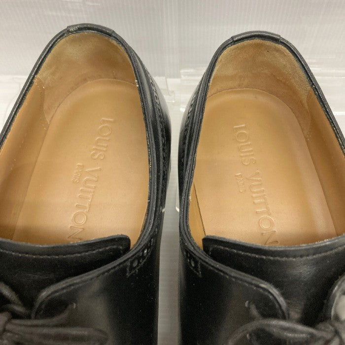 Louis Vuitton ルイヴィトン ドレスシューズ レザー レースアップ ウイングチップ ビジネス 革靴 ブラック size6・1/2 瑞穂店