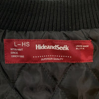 HIDE AND SEEK ハイドアンドシーク 23AW VARSITY JACKET バーシティジャケット スタジャン ブラック ダークグリーン Size L 福生店