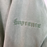 Supreme シュプリーム 17SS Overdyed Crewneck Sweatshirt オーバーダイ クルーネックスウェット 袖ロゴ刺繍 グリーン sizeXL 瑞穂店