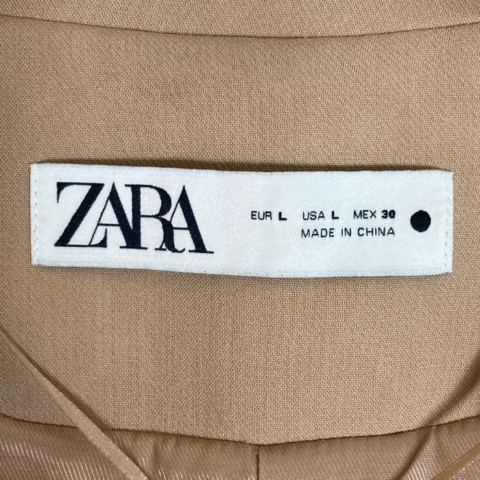 ZARA ザラ サイドスリットベスト 襟付き ジレ ベージュ size:L 瑞穂店