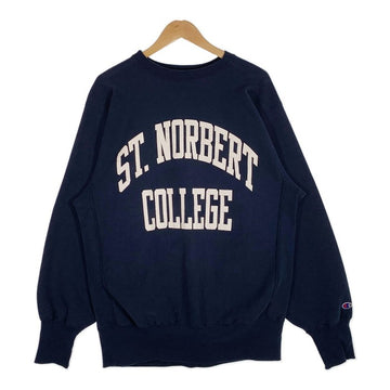 90's Champion チャンピオン ST.NORBERT COLLEGE リバースウィーブ スウェット クルーネックトレーナー ネイビー Size XL 福生店