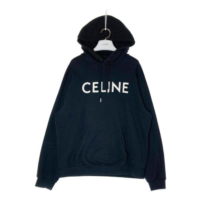 CELINE セリーヌ 2Y321670Q ロゴプリント ルーズフーディー ブラック sizeXXL 瑞穂店