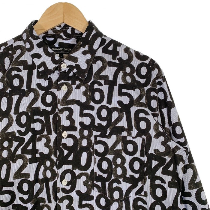 COMME des GARCONS HOMME DEUX コムデギャルソン オムドゥ 19AW ナンバープリント シャツ DD-B053 AD2019  Size L 福生店