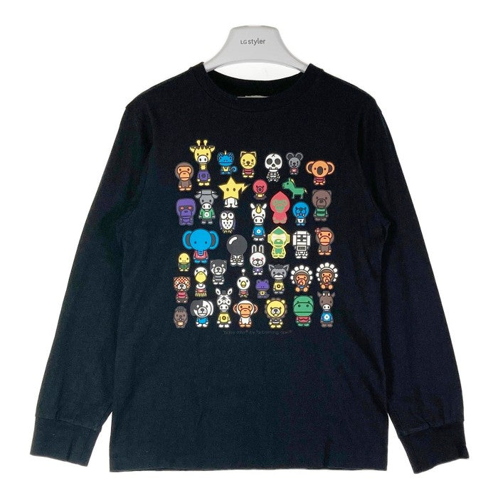 A BATHING APE アベイシングエイプ フロントプリント ロンT ブラック sizeS 瑞穂店