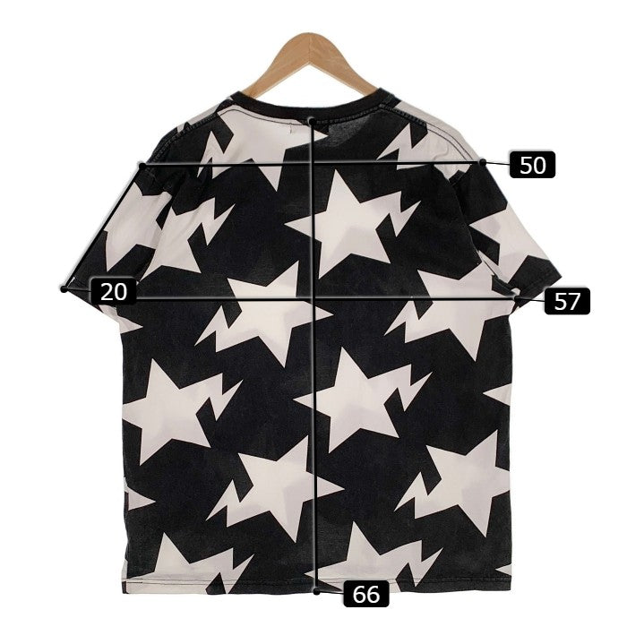 A BATHING APE アベイシングエイプ STA柄 プリントTシャツ ブラック ホワイト Size M 福生店