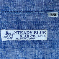 R.J.B アールジェイビー STEADY BLUE ガチャポケ デニムワークシャツ マチ インディゴ Size 38 福生店