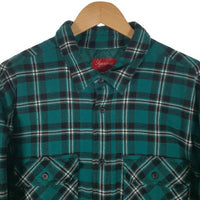 SUPREME シュプリーム 19AW Quilted Arc Logo Flannel Shirt キルテッド アーチロゴ フランネルシャツ グリーン Size XL 福生店