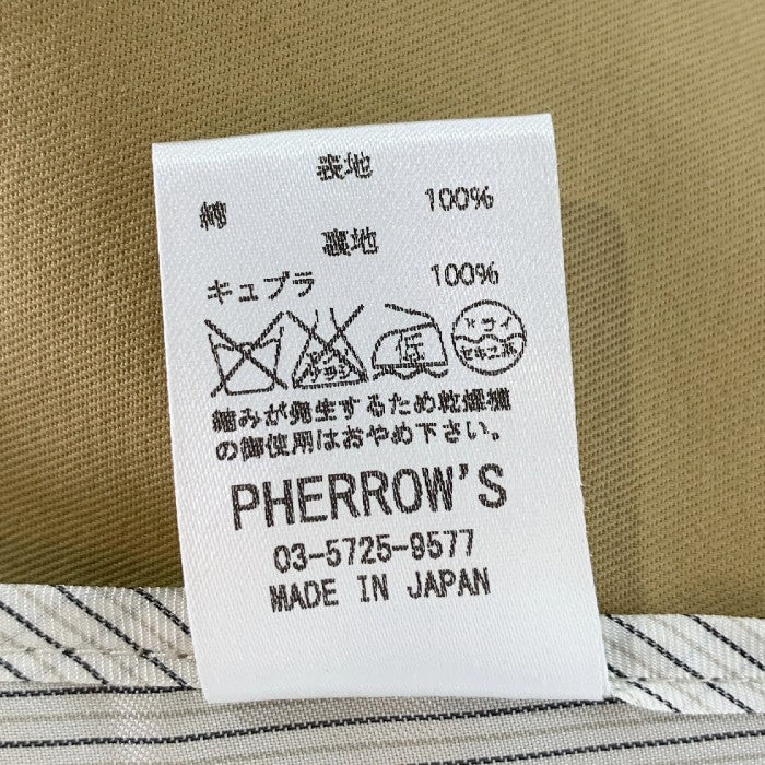 Pherrow's フェローズ コットン ダブルジャケット Pコート ベージュ Size 42 福生店