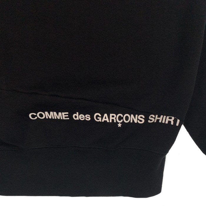 SUPREME シュプリーム 18AW COMME des GARCONS コムデギャルソン Split Box Logo Hooded Sweatshirt スプリットボックスロゴ プルオーバースウェットパーカー ブラック Size S 福生店