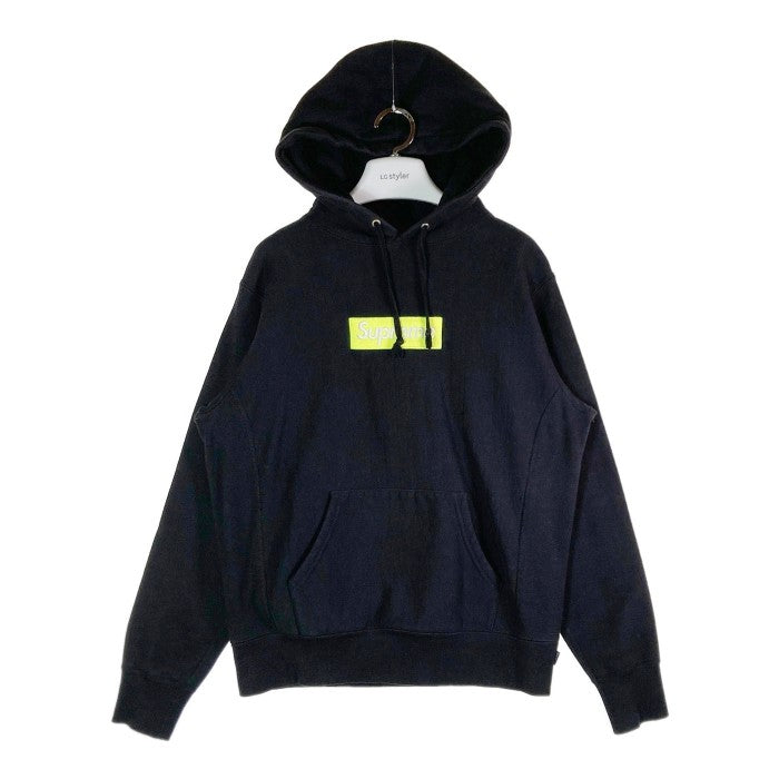 SUPREME シュプリーム 17AW Box Logo Hooded Sweatshirt 蛍光 ボックスロゴ フーデッドスウェットシャツ パーカー ブラック  sizeS 瑞穂店