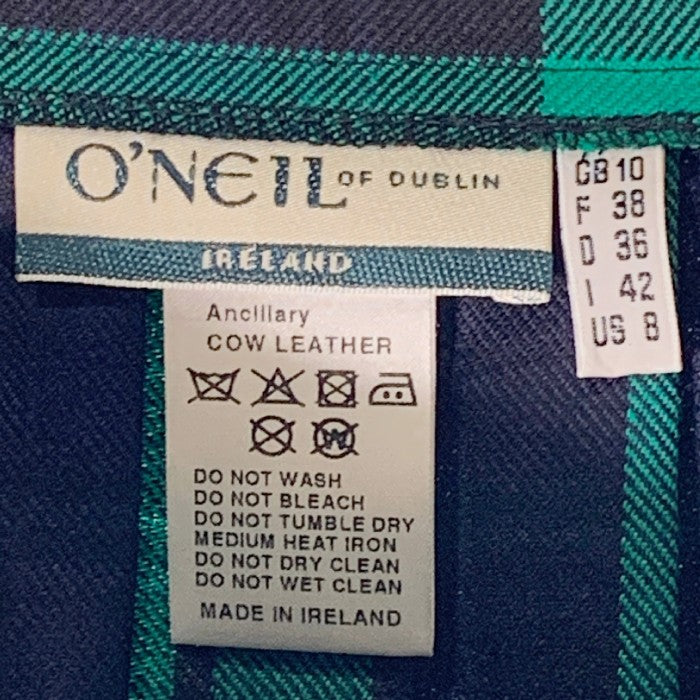 ONEIL OF DUBLIN オニールオブダブリン ウール キルトラップスカート 巻き チェック グリーン Size GB10 福生店