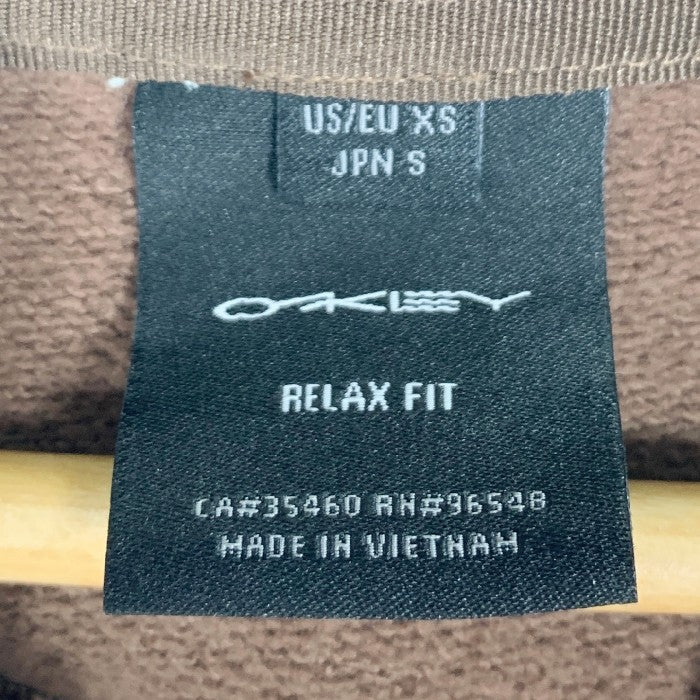 OAKLEY オークリー Relax Fit プルオーバースウェットパーカー ブラウン 刺繡ロゴ オーバーサイズ Size S 福生店