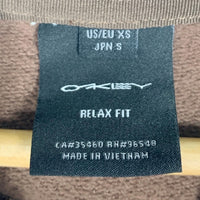 OAKLEY オークリー Relax Fit プルオーバースウェットパーカー ブラウン 刺繡ロゴ オーバーサイズ Size S 福生店