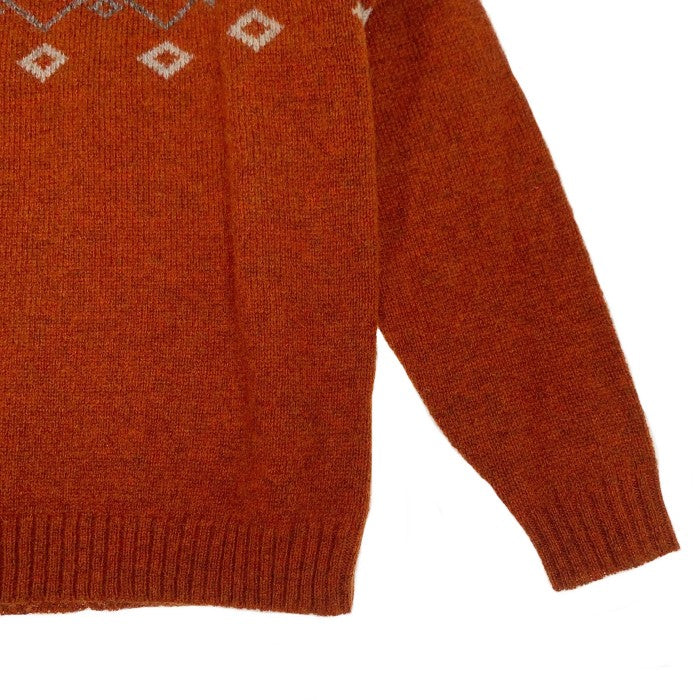 Pherrow's フェローズ ウール ジャガードセーター オレンジ PSFS1 Size L