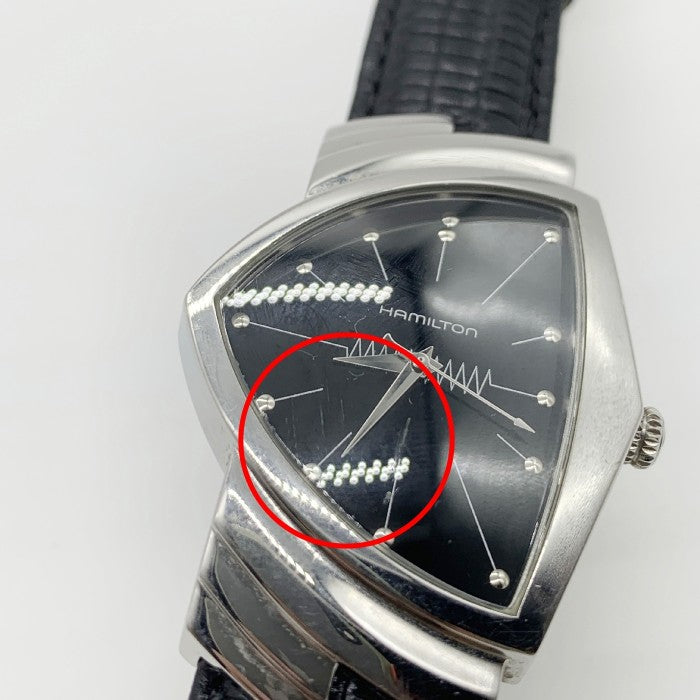 HAMILTON ハミルトン Ventura ベンチュラ クォーツ腕時計 レザーベルト ブラック文字盤 H244112 福生店