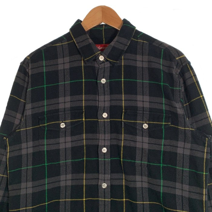 Supreme Flannel Shirt M Green×Black