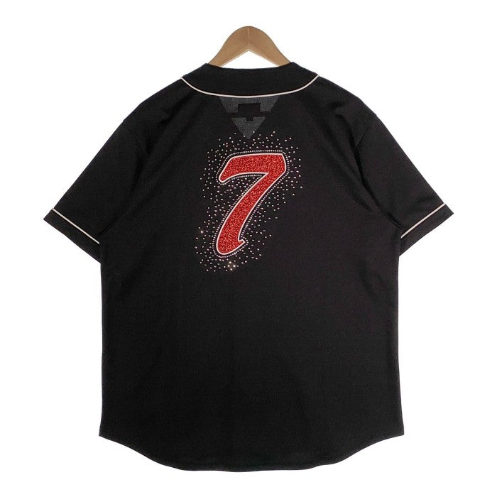 SUPREME シュプリーム 20AW Rhinestone Baseball Jersey ラインストーン ベースボールシャツ ブラック Size M 福生店