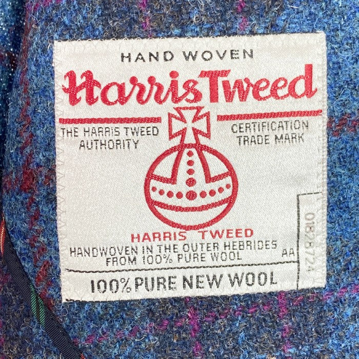 Hariss Tweed × TEIJIN MEN'S SHOP ハリスツィード×テイジン ウール チェックテーラードジャケット ブルー size44 瑞穂店