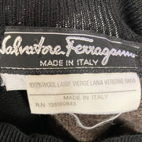 Salvatore Ferragamo サルヴァトーレフェラガモ ウールニット ヴァラ ゴールド金具 ブラック sizeF 瑞穂店