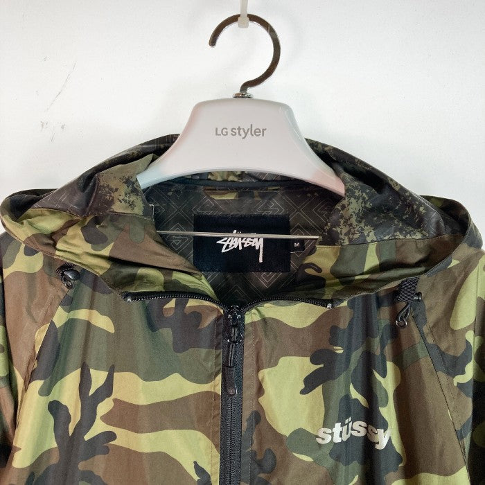 STUSSY ステューシー カモフラ 迷彩 フード付 ジャケット グリーン sizeM 瑞穂店