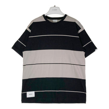 WTAPS ダブルタップス 19SS VATOS SS/TEE.COTTON 191ATDT-CSM31 バトス ショートスリーブ Tシャツ ブラック ボーダー　size:X 01 瑞穂店