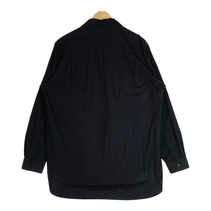 YOHJI YAMAMOTO COSTUME D’HOMME ヨウジヤマモト コスチュームドオム SUIT BROAD OPEN COLLAR SHIRT オープンカラーシャツ メンズ シャツ HV-B91-050 ブラック size2 瑞穂店