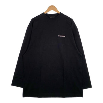 BALENCIAGA バレンシアガ 21SS DEFILE L/S TEE プリント ロングスリーブ Tシャツ ブラック オーバーサイズ 641667 Size XS 福生店