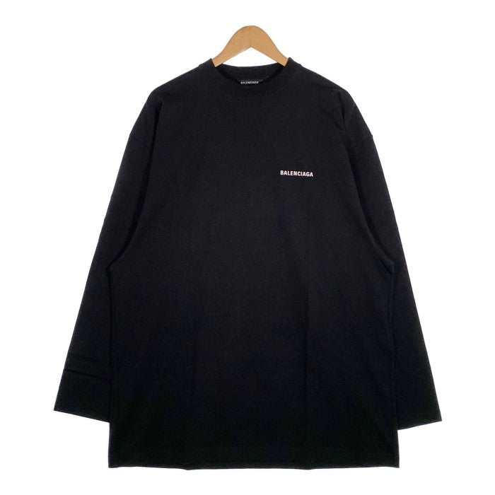 BALENCIAGA バレンシアガ 21SS DEFILE L/S TEE プリント ロングスリーブ Tシャツ ブラック オーバーサイズ 641667 Size XS 福生店