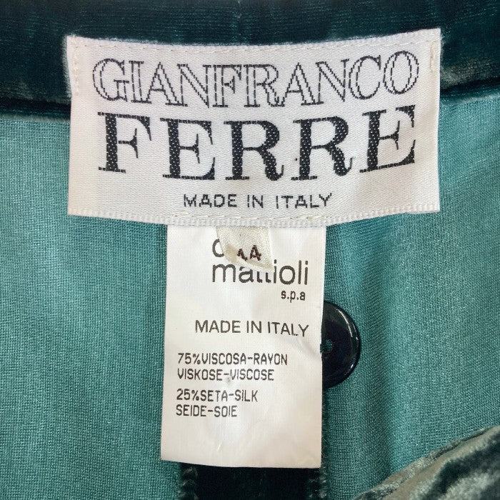 GIANFRANCO FERRE ジャンフランコフェレ Vintage ベロアパンツ グリーン size44 瑞穂店